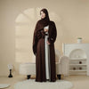 Luxury 4-Piece Satin Abaya Set – Comfortable, High-Quality with Belt, Inner Dress & Hijab