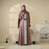 Luxury 4-Piece Satin Abaya Set – Comfortable, High-Quality with Belt, Inner Dress & Hijab
