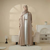 Luxury 4-Piece Satin Abaya Set – Comfortable, High-Quality with Belt, Inner Dress & Hijab