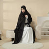 Luxury 4-Piece Satin Abaya Set – Comfortable, High-Quality with Belt, Inner Dress & Hijab