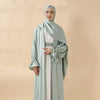 Luxury 4-Piece Satin Abaya Set – Comfortable, High-Quality with Belt, Inner Dress & Hijab